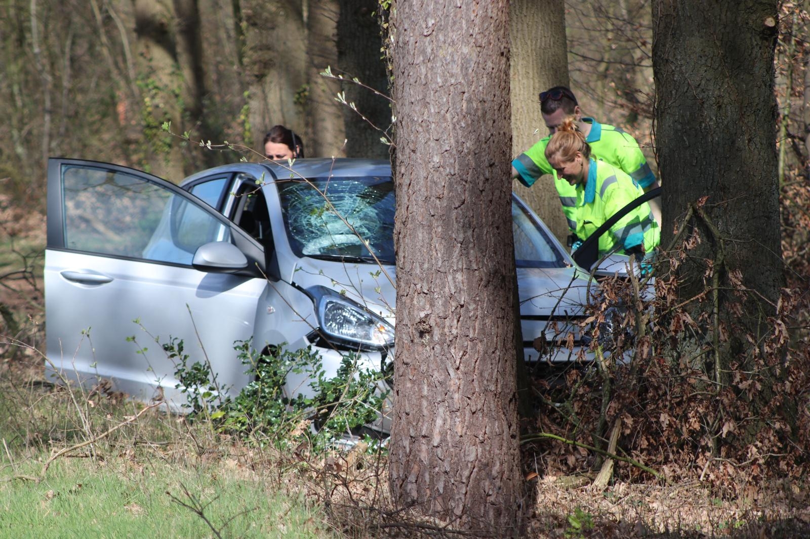 Automobilist rijdt tegen twee bomen