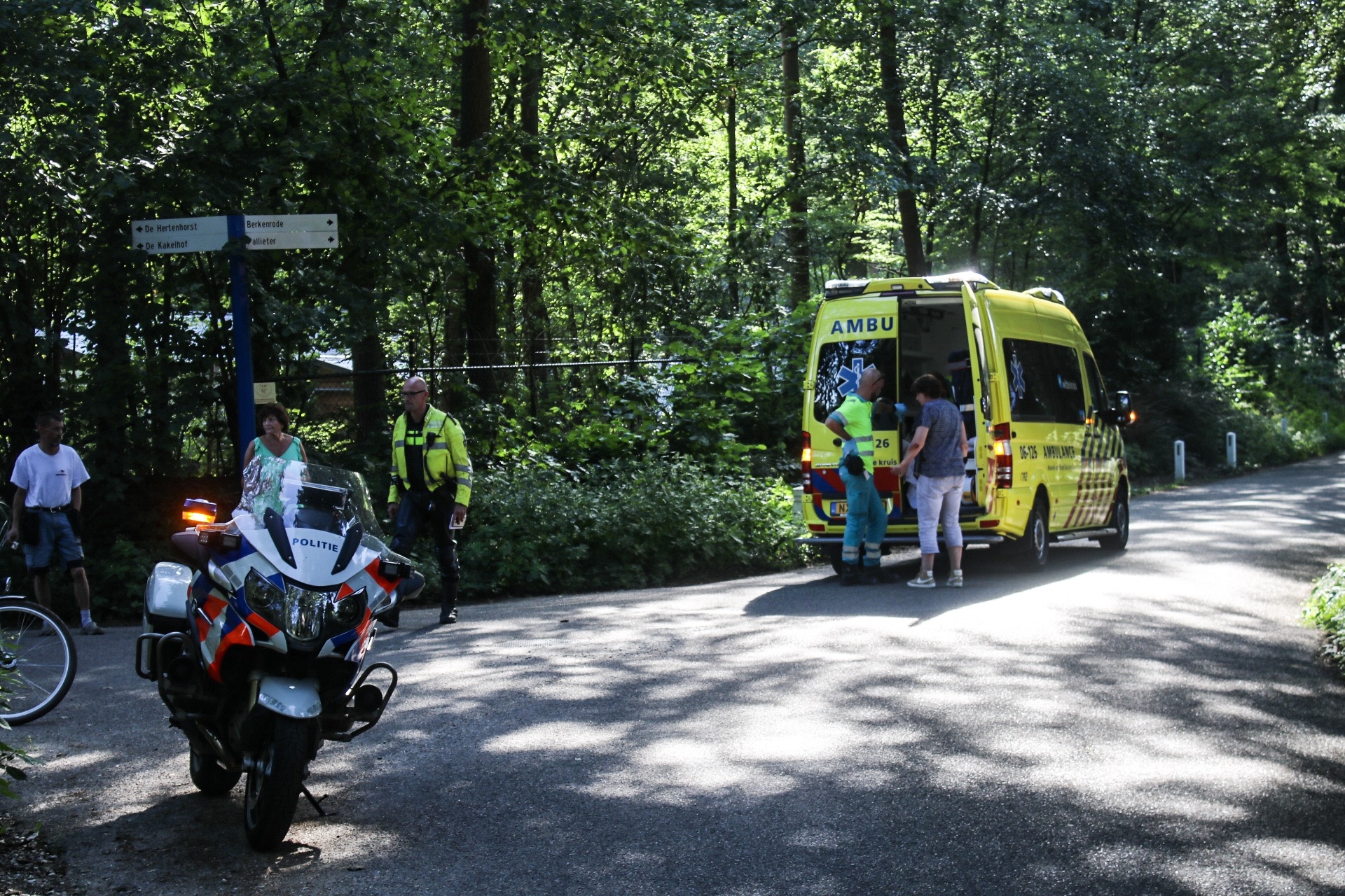 Botsing tussen fietsers in Beekbergen