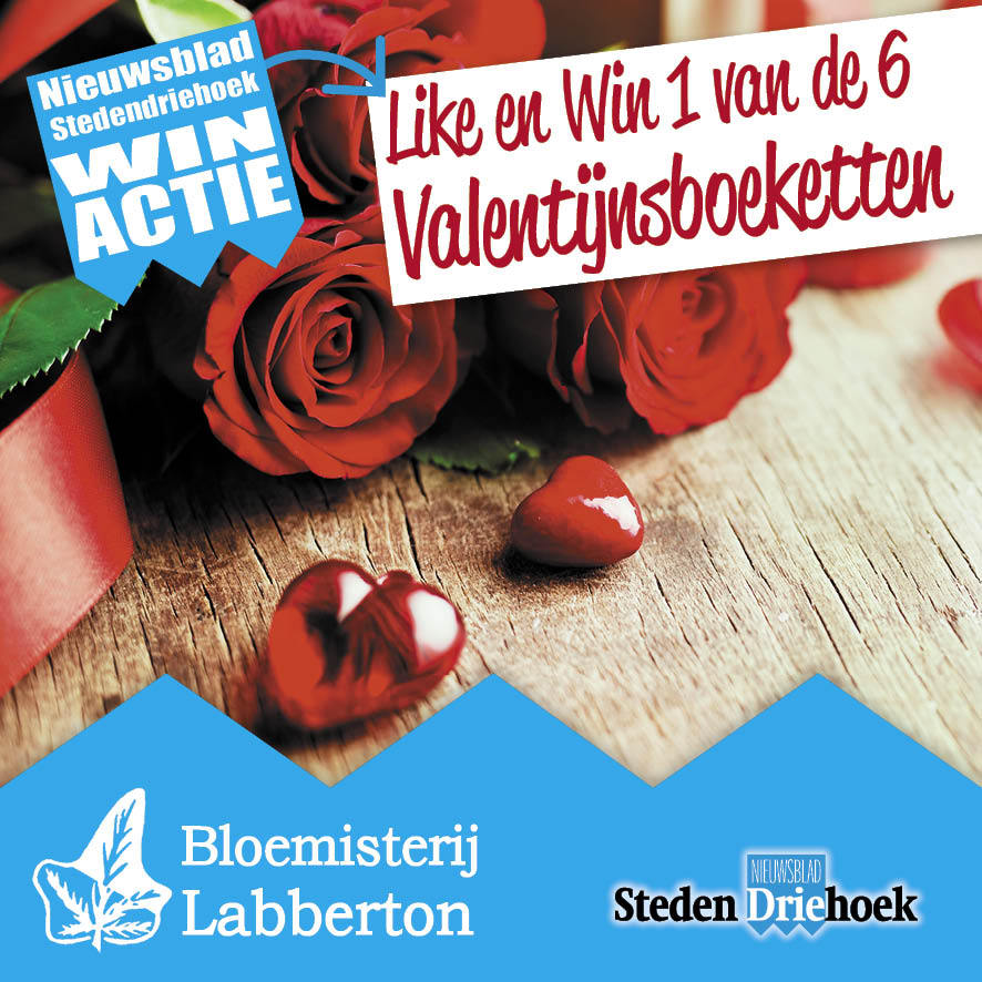 Win een van de zes Valentijnsboeketten van Bloemisterij Labberton