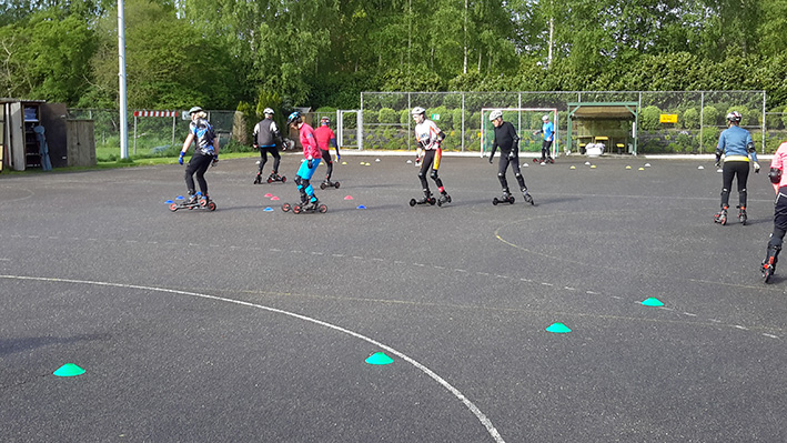 Even langlaufen op wieltjes