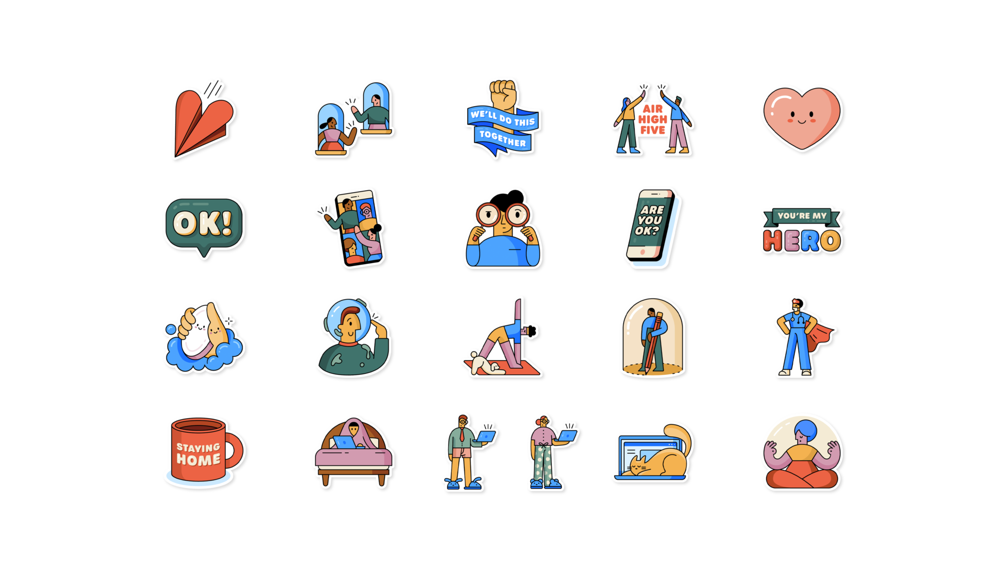 Whatsapp en WHO brengen social distancing stickers uit