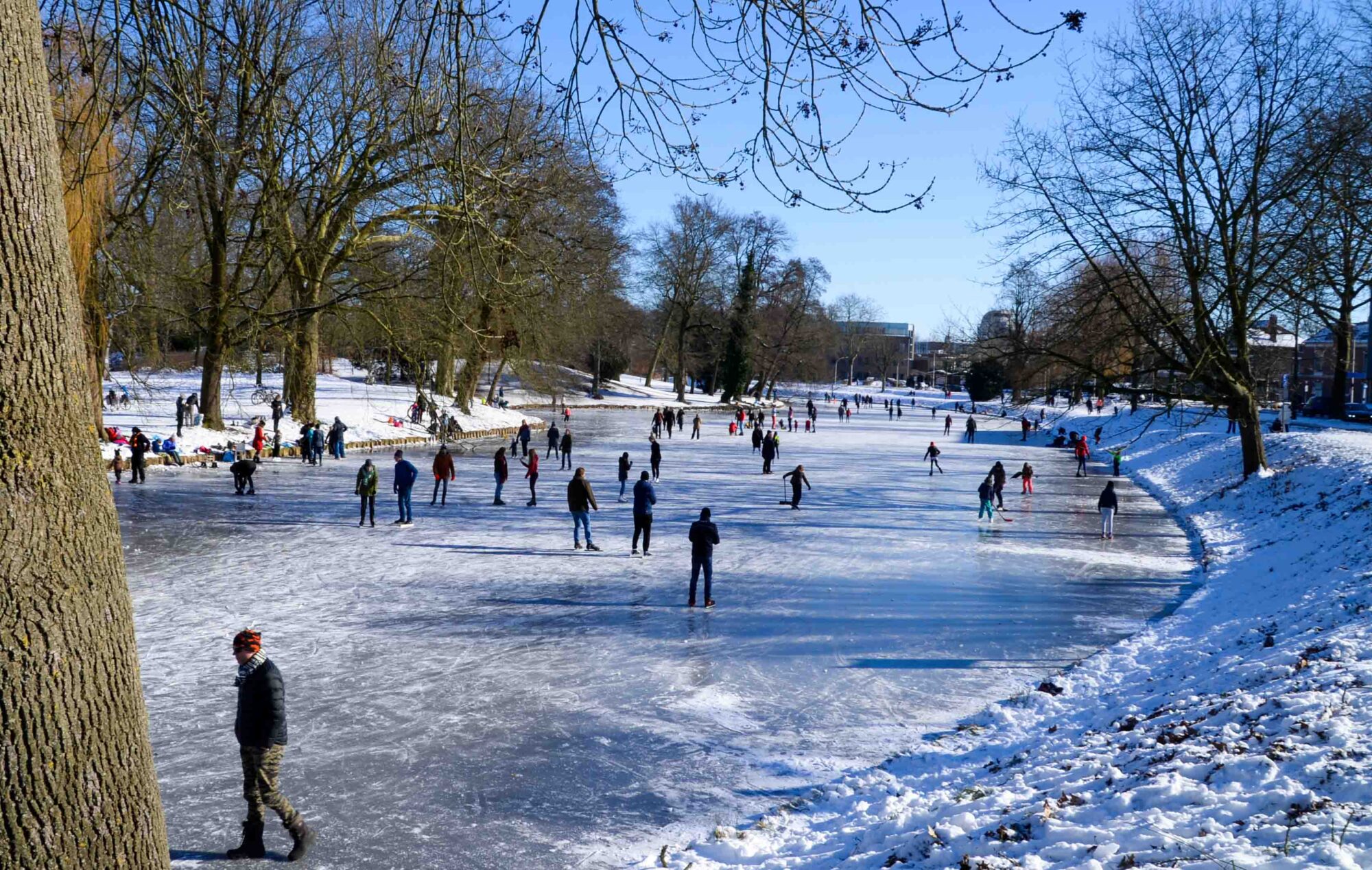 Schaatspret op de Singel