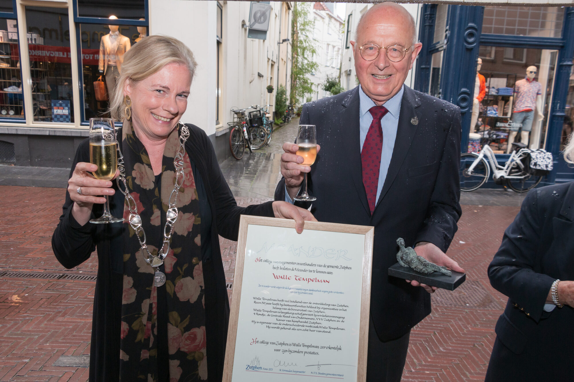 Walle Tempelman ontvangt onderscheiding voor jarenlange inzet voor Zutphen