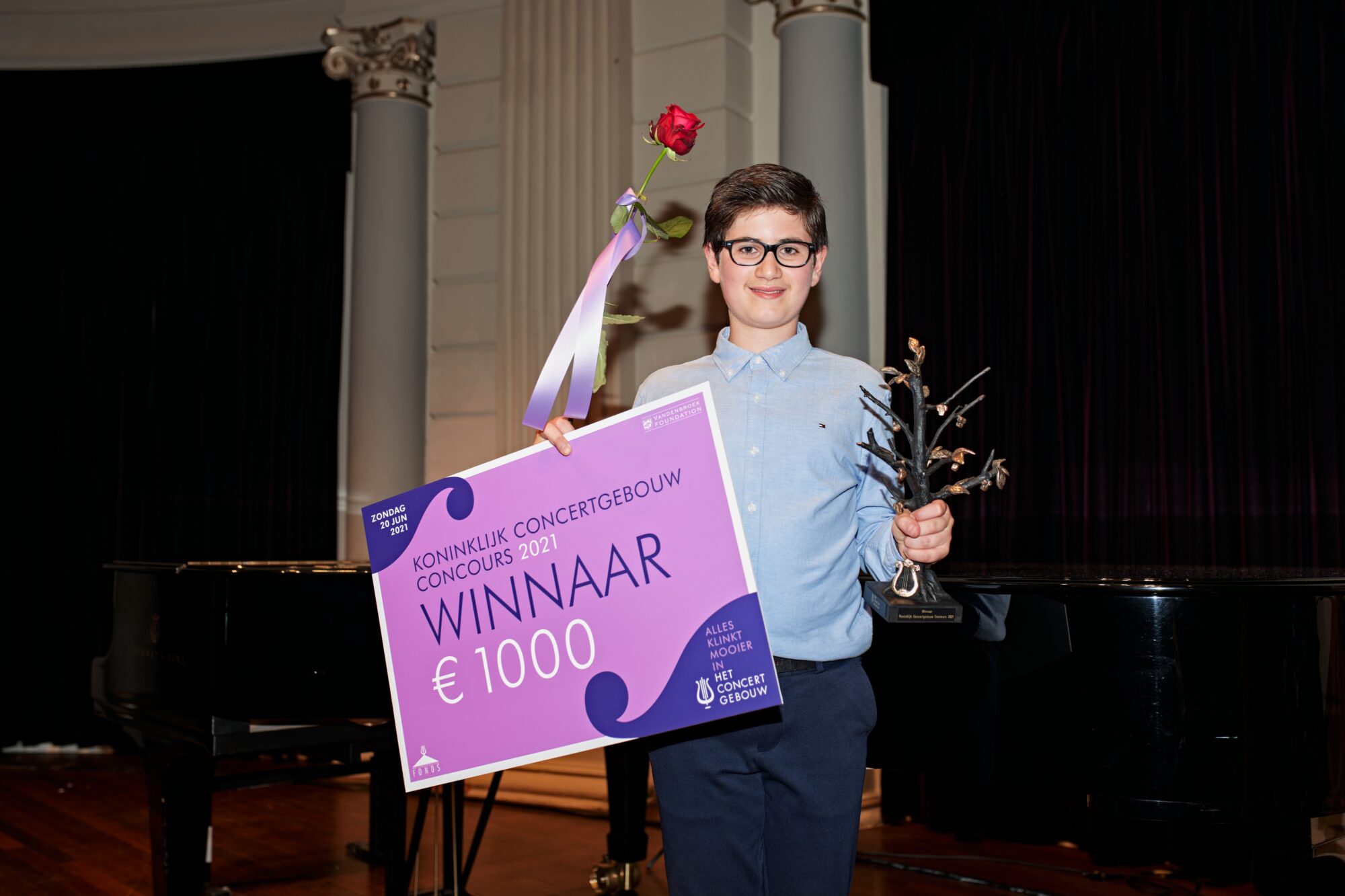 Adam Akopian (12) winnaar Koninklijk Concertgebouw Concours: ‘Je speelt geen muziek, jij bént muziek’