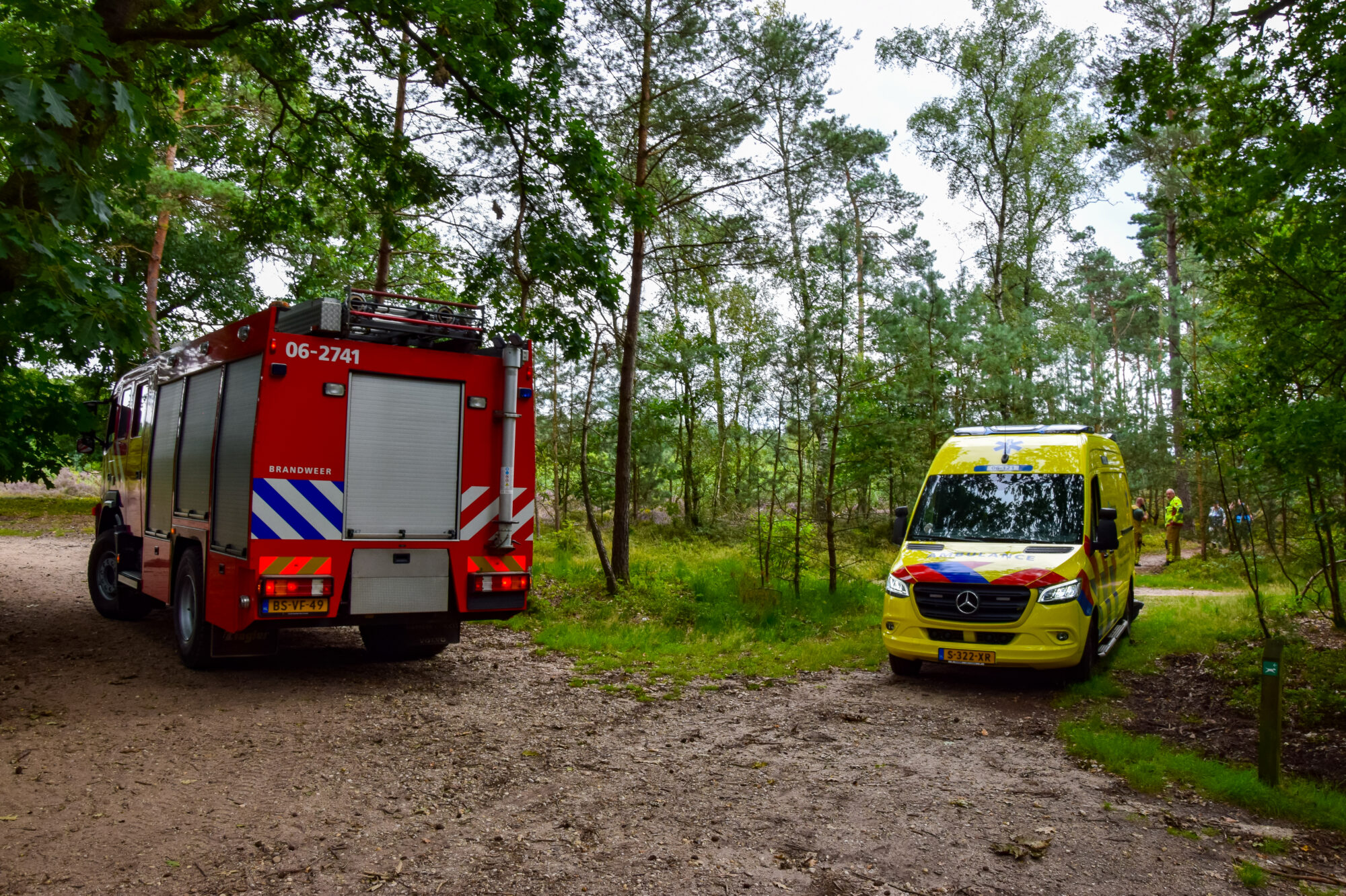 Vrouw gewond tijdens wandeling in bos bij Ugchelen, brandweer schiet te hulp
