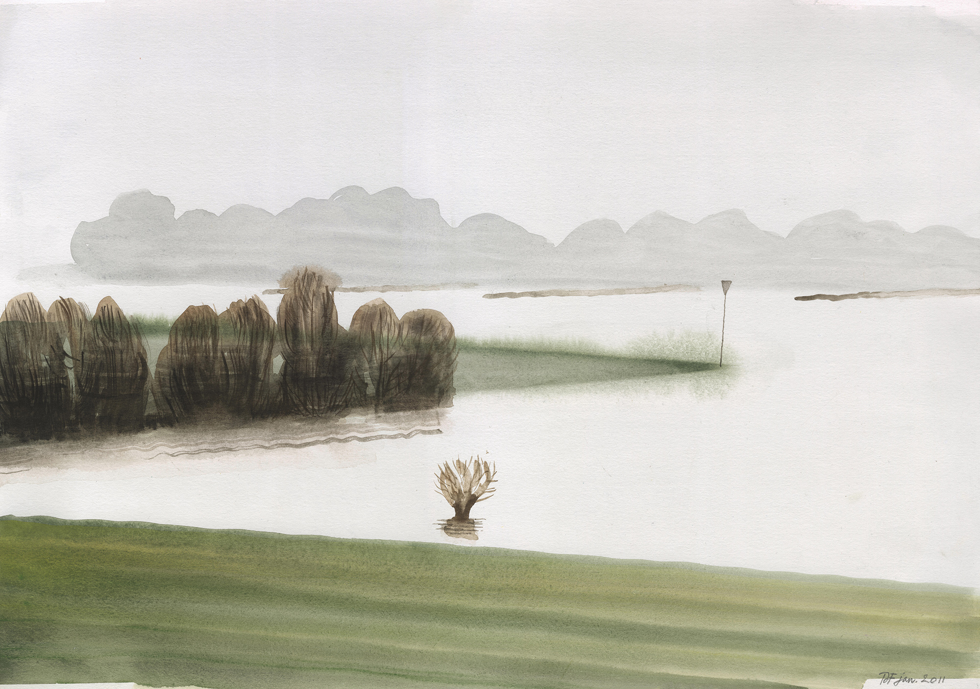 Reis door het landschap