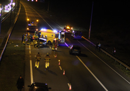 Botsing op de A50 ter hoogte van Loenen