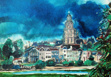 Expositie met typisch lokale schilderijen
