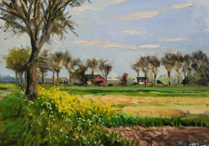 Landschap en bloemen