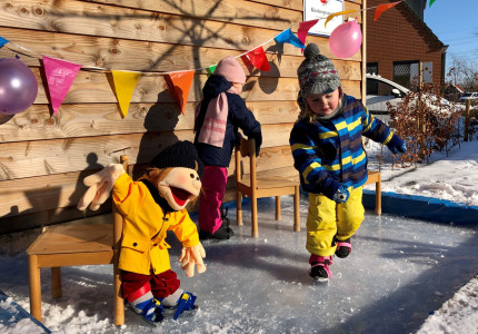 Schaatsen met peuters bij kinderopvang Laly