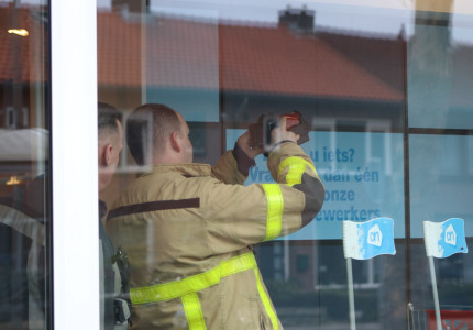 Brandlucht in supermarkt