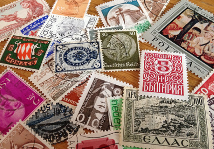 Beurs met postzegels