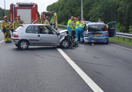 Meerdere gewonden bij ongeval op de A50 bij Lieren