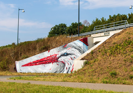 Tunnel als kleurrijk kunstwerk
