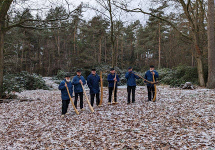 Midwinterhoornblazers op Schapenmeer