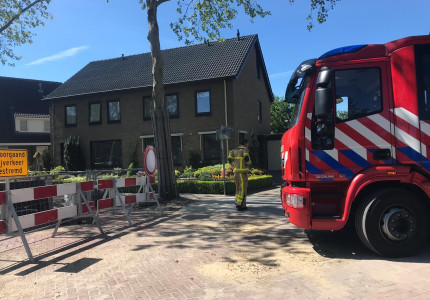 Gasleiding geraakt tijdens werkzaamheden