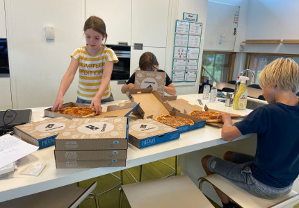 Een pizza(reken)les
